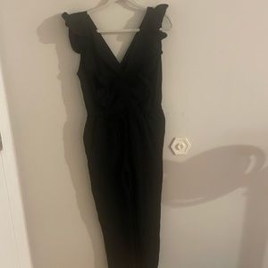 Comfy Black Flounce Sleeve Jumpsuit